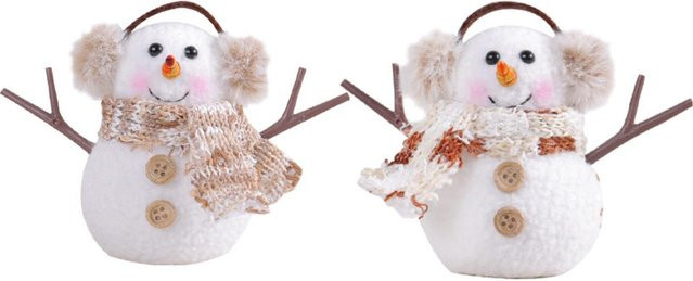 2er-Set GoolRC Beleuchtete Mini Schneemann Ornamente für die Weihnachtsdekoration in Weiß - Bild 1
