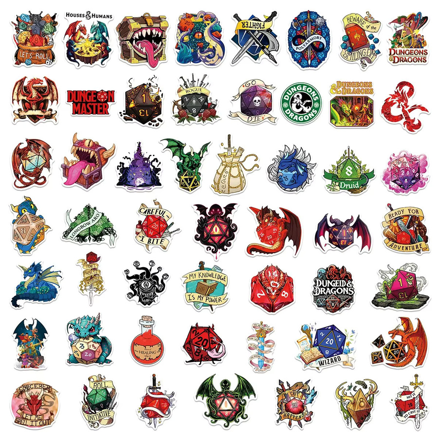 GOGOTU Dungeons & Dragons Graffiti-Aufkleber, Fantasy, 50-teiliges Set - Bild 3