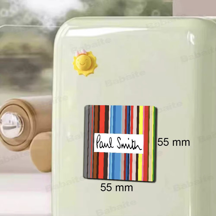 Paul Smith Kühlschrankmagnet mit Logo und gestreiftem Design, personalisierter magnetischer Fotohalter in quadratischer Form - Bild 3