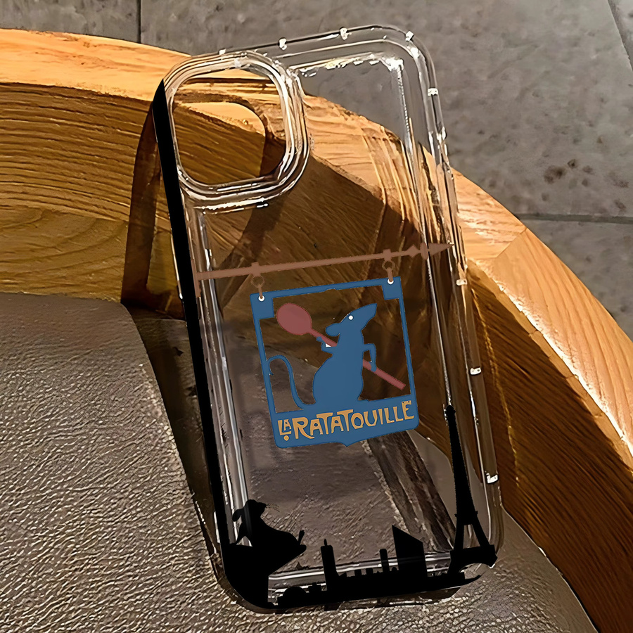 Potdemiel Cartoon Ratatouille Handyhülle für iPhone 17 16 15 14 13 12 11 Pro Max Plus X XR XS Max – Transparente Airbag Sturzsichere Hülle - Bild 2