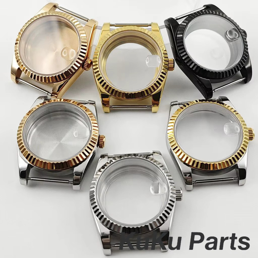 HUANXIAO Uhrengehäuse, PVD Schwarz, Saphirglas, 36mm/40mm - Bild 2