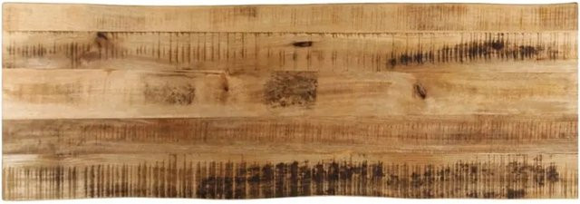 vidaXL Tischplatte aus Mango Massivholz mit Baumkante, Farbe Braun, B/T/H: 140 x 40 x 3,8 cm - Bild 1