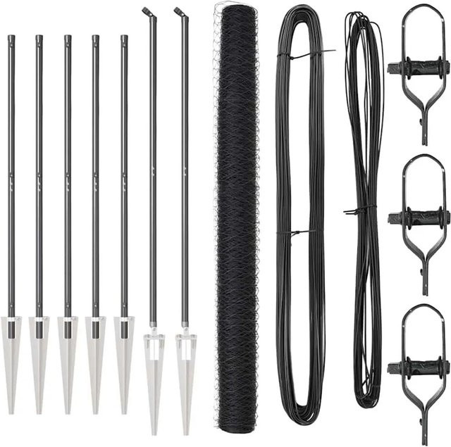 vidaXL Zaunpfosten aus Stahl und PVC in Grau, 10 Stück, Maße: Höhe: 1,5 m, Breite: 0,05 m - Bild 1