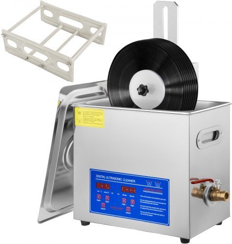 VEVOR Ultraschallreiniger für Schallplatten 6 L, 180 W, 40 KHz, Edelstahl, Silber - Bild 1