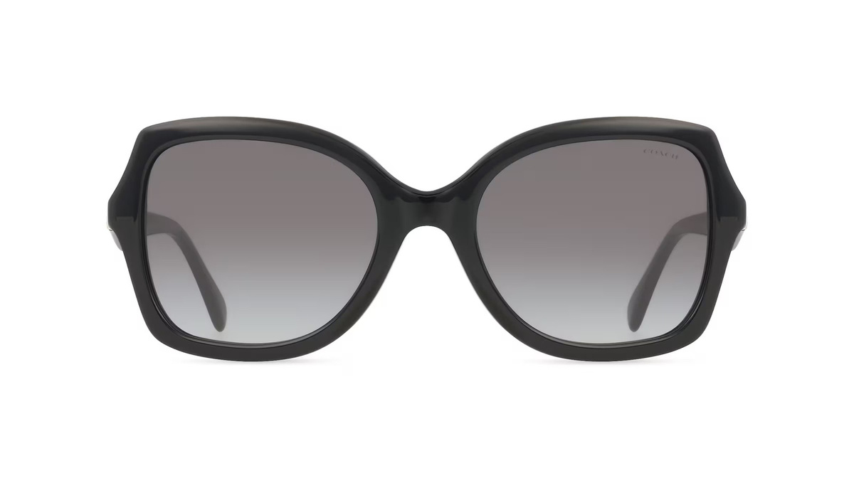 Coach HC8410U Sonnenbrille Butterfly, Vollrand, Acetat, Damen, Schwarz, Grau - Bild 1