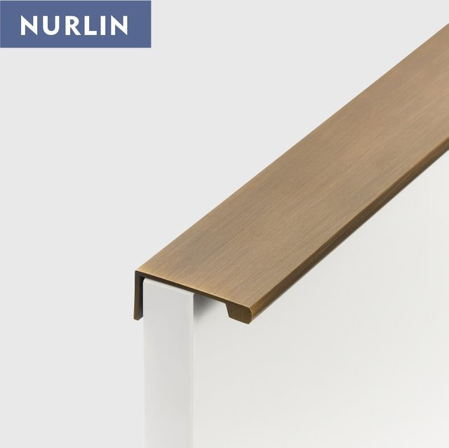 Nurlin Lippengriff aus massivem Messing für Schrank und Schublade, bronzefarben - Bild 1