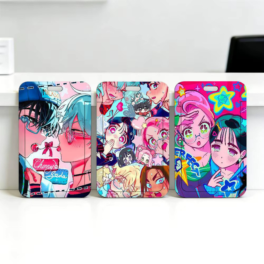 Transparenter Kartenhalter mit Alien Cartoon Design und Lanyard aus Kunststoff in Multicolour für deine Business-ID oder Busausweise - Bild 2