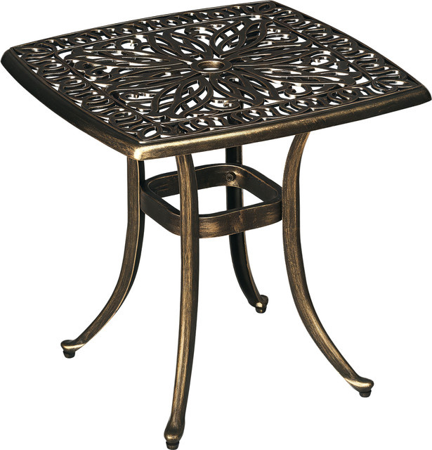 Outsunny Beistelltisch aus Aluminiumguss in Bronze im Vintage-Stil für Garten und Terrasse, B/T/H: 54 x 54 x 52,5 cm - Bild 1