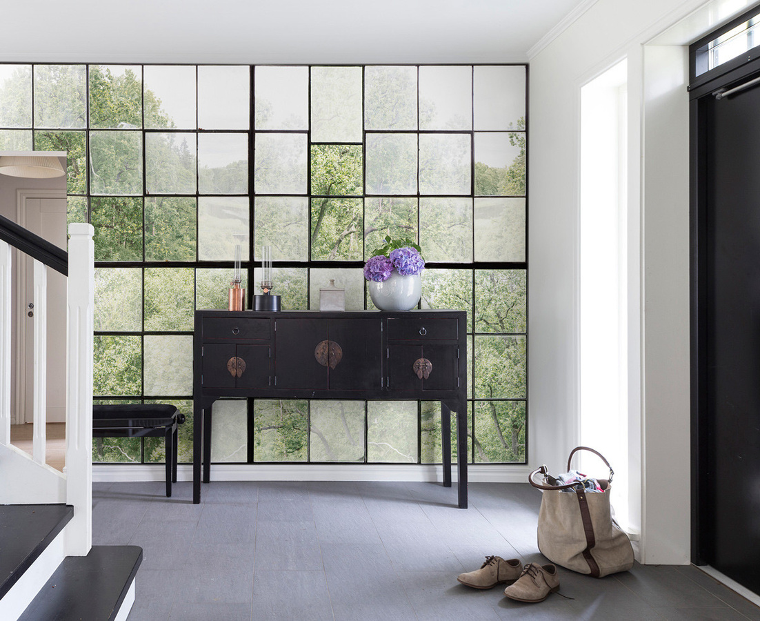 Rebel Walls Mural Factory Window Wandtattoo im Industrial Design in Grün - Bild 1