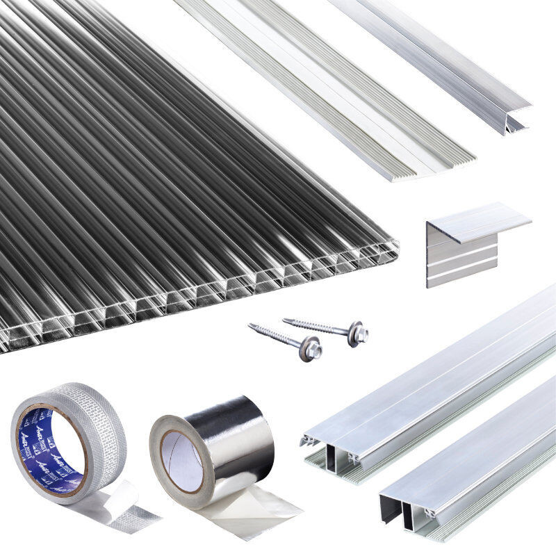 Terrassendach-Set T&J mit Polycarbonat Stegplatten Polyclear, 16 mm, Anthrazit - Bild 1