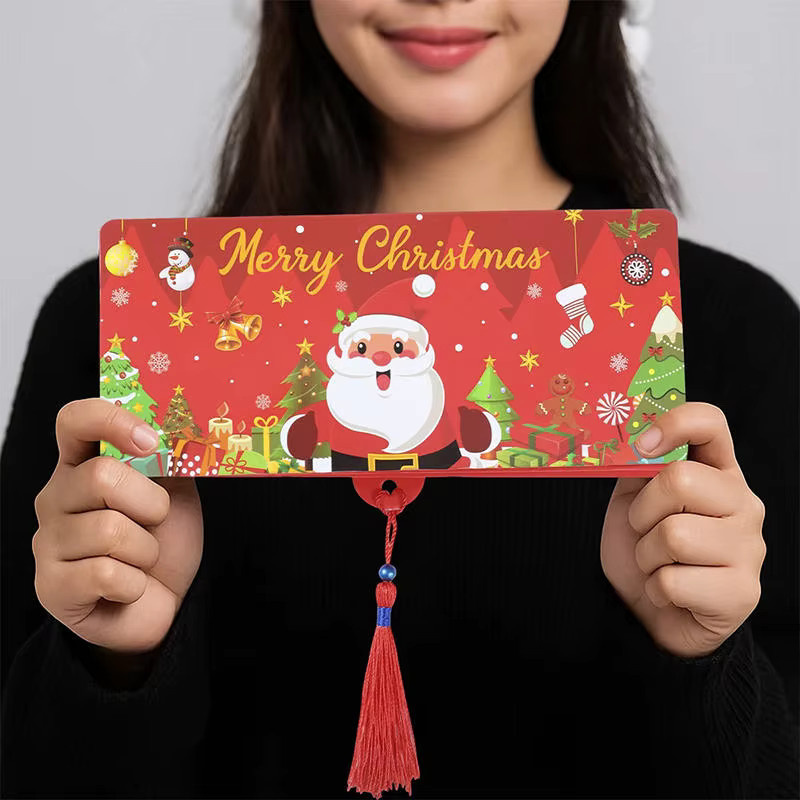 5er Set Clyine Weihnachtsgeldhalter und Grußkarten aus Papier in Rot und Blau für Weihnachten und Geburtstage - Bild 5