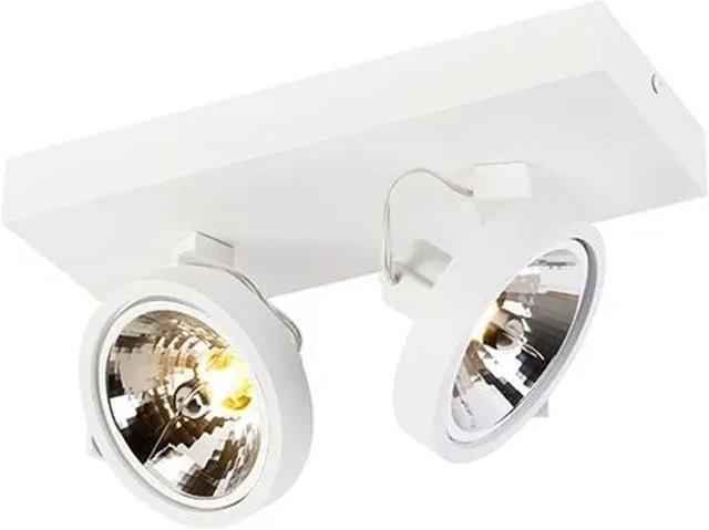QAZQA Designstrahler Weiß, verstellbare 2-flammige LED-Deckenleuchte aus Aluminium mit G9 Fassung - Bild 1