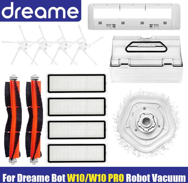 Dreame Bot W10 und W10Pro Zubehör-Set mit Hauptseitenbürste, HEPA-Filter und Wischtüchern in Weiß - Bild 1