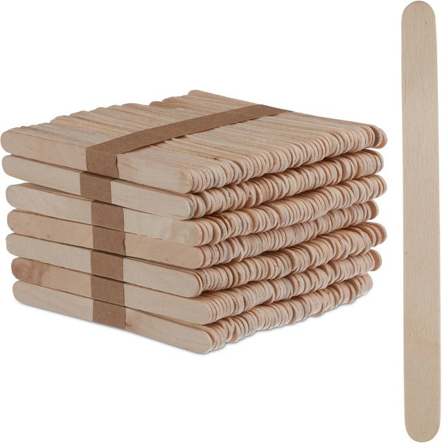 Relaxdays Eisstiele aus Holz in Natur, 500 Stück, 0,7 kg - Bild 1