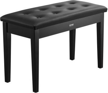 VEVOR Klavierhocker mit Polsterung und Ablagefach in Schwarz, Holzbank mit Aufbewahrung für Notenbücher, B/T/H: 75,0 x 35,5 x 49,0 cm - Bild 1