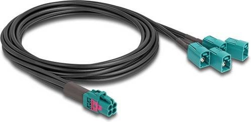 Delock WLAN-Antennen Anschlusskabel mit 1x Fakra-Buchse auf 4x Fakra-Buchse, Schwarz und Blau, Länge: 1 m - Bild 1