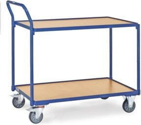 Fetra Tischwagen 2742 mit 2 Etagen in Brillantblau, Tragkraft 300 kg, B: 60 cm, T: 100 cm - Bild 1