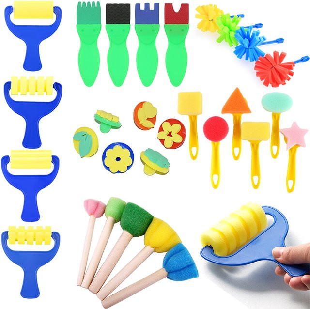ZYF Schwamm Malpinsel Set für kreative Zeichnungen und DIY Graffiti in Multicolour - Bild 1