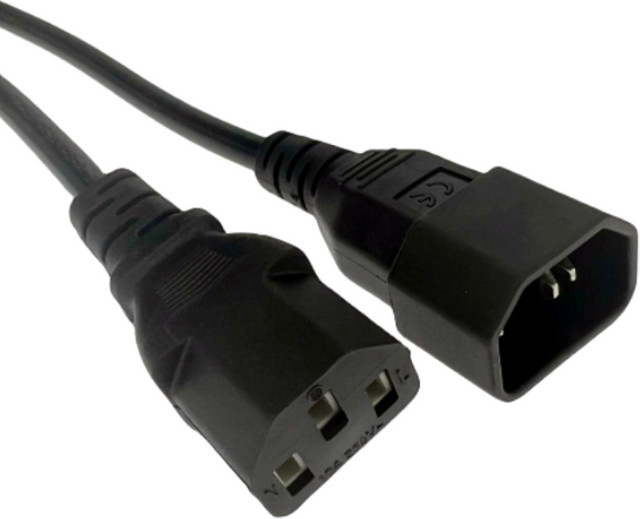 Fengyi IEC C14 auf IEC C13 Stromverlängerungskabel in Schwarz für PC, Monitor und Bühnenlicht - Bild 1