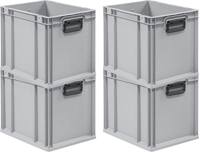 PROREGAL Spar Set 4x Eurobox Nextgen Portable Duo Transportbehälter Grau H x B x T: 32 x 30 x 40 cm - Bild 1