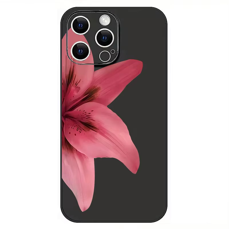 Florale weiche Handyhülle für Apple iPhone Modelle in Schwarz und Multicolour - Bild 2