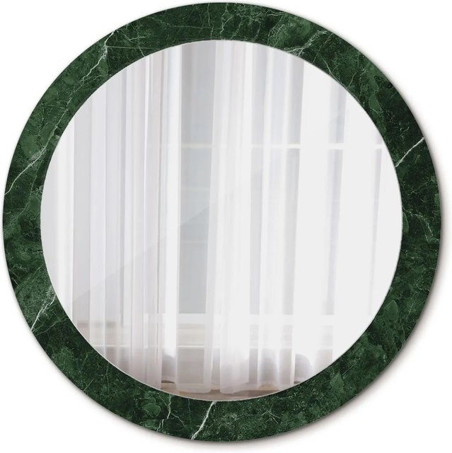 Tulup Rundspiegel mit grünem Marmor-Aufdruck und Zierrahmen, Durchmesser: 90 cm - Bild 1