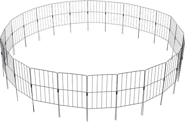 Costway Dekorativer Gartenzaun aus Metall, 15 Stück, Schwarz, Höhe: 60 cm - Bild 1