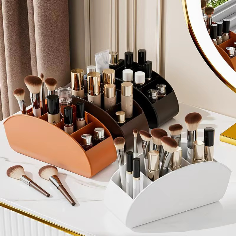 YOCITY Multifunktionaler 5-Fächer Desktop-Organizer aus Kunststoff in Weiß für Fernbedienungen, Kosmetik und Bürobedarf - Bild 1
