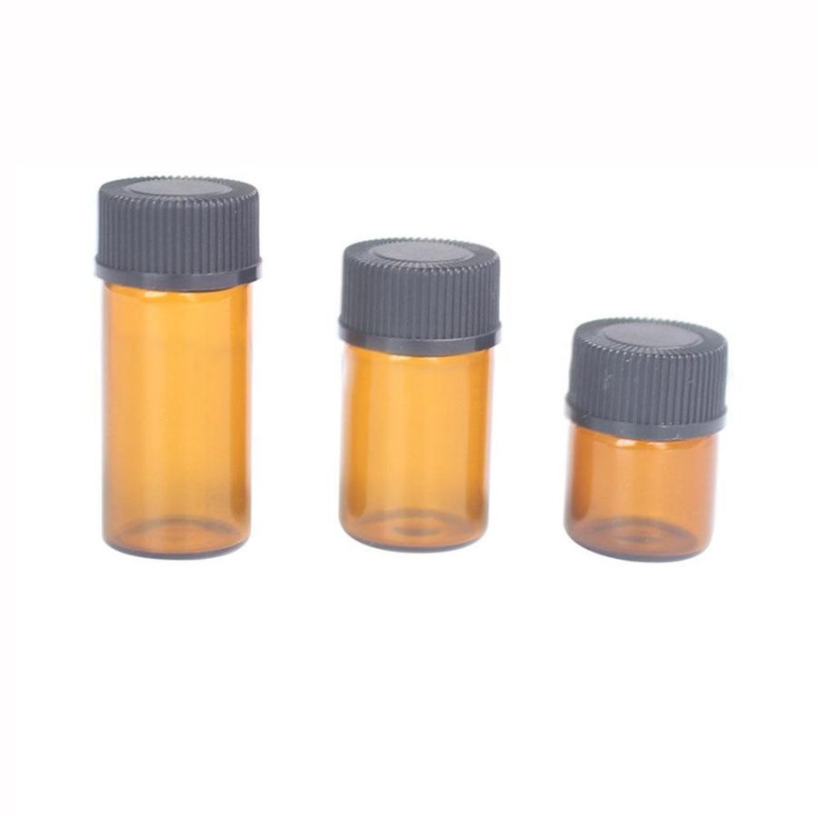 100 Stück bernsteinfarbene Glasflaschen für ätherische Öle, 2 ml, braun - Bild 4