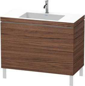 Duravit L-Cube Waschtischunterschrank c-bonded in Natur Dunkel, Wandmontage, 2 Auszüge mit internen Schubladen, Breite: 100 cm, Tiefe: 48 cm, Höhe: 48 cm - Bild 1