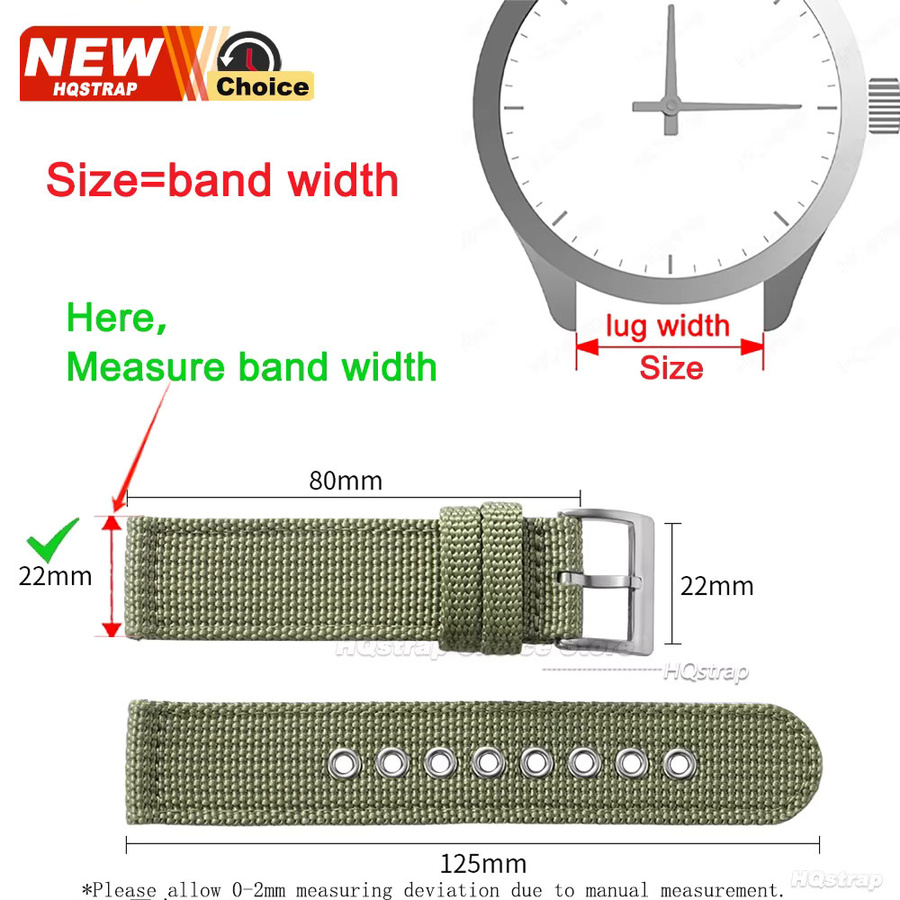 HQstrap Uhrenarmband Nylon, Schnellverschluss, Damen und Herren - Bild 2