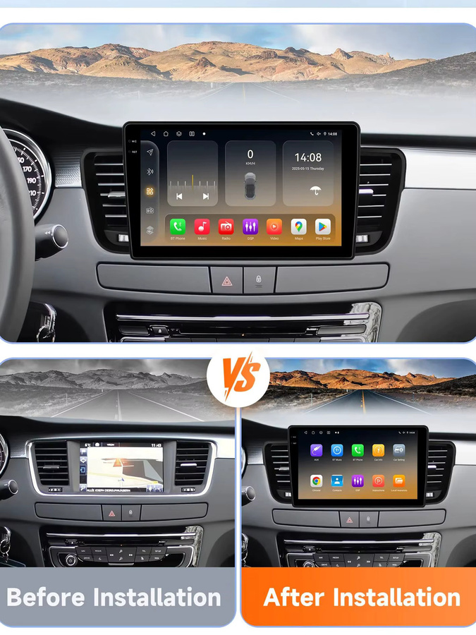 Hizpo CarPlay Android Auto Autoradio für Peugeot 508 und 508SW (2011-2018) mit GPS, 4G, DSP, RDS und 360-Grad-Kamera in Schwarz mit Snapdragon 6115 Prozessor - Bild 4