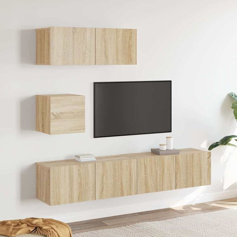 Vidaxl Set mit 4 modernen TV-Schränken in Sonoma-Eiche im skandinavischen Design - Bild 1