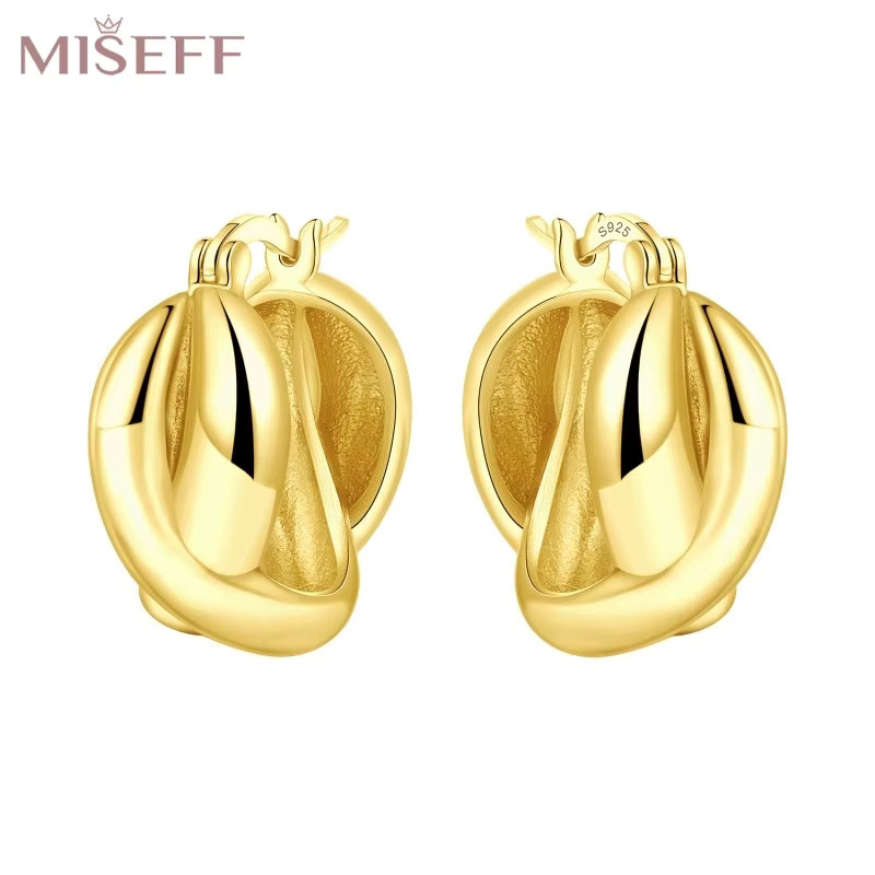MISEFF Creolen, 925 Silber, Gold, Schleife, Damen - Bild 2