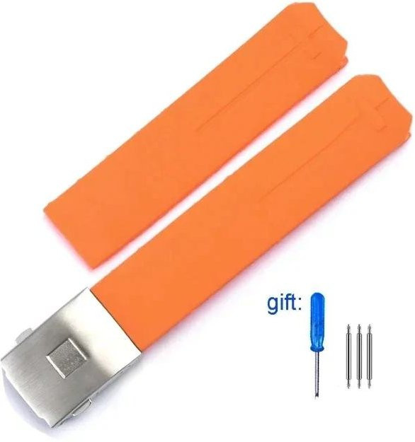 Tissot Uhrenarmband Silikon, Schwarz Orange, Unisex - Bild 1