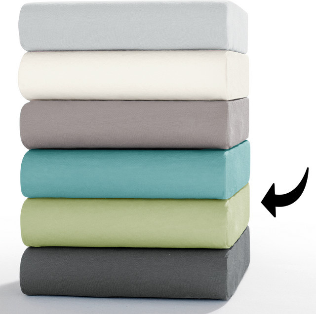 Dreamtex Aloe Vera Jersey-Spannbetttuch aus Baumwolle, B/T/H: 140 x 150 x 200 cm - Bild 1