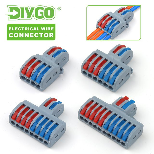 DIY GO Elektrische Draht Leiter Push-in Terminal Block Universal Kabel Verbindung Splitter Anschlüsse SPL42/62/82/102 - Bild 1