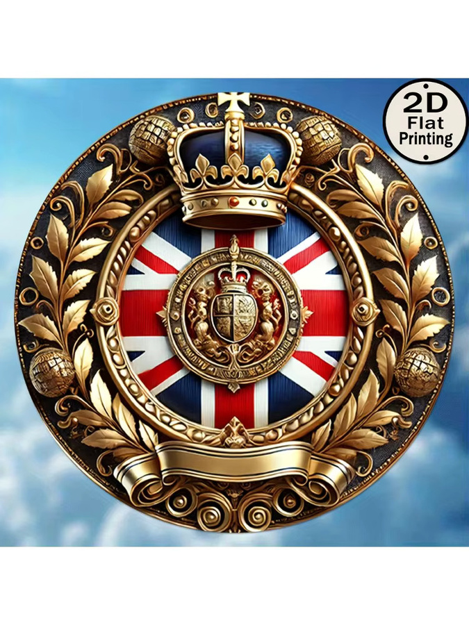 Potdemiel Aluminiumschild Union Jack Pride Vintage Design, Durchmesser: 20,32 cm, Mehrfarbig - Bild 7