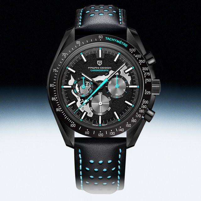 PAGANI DESIGN Chronograph, Quarz, Edelstahl, Schwarz, Herren - Bild 1