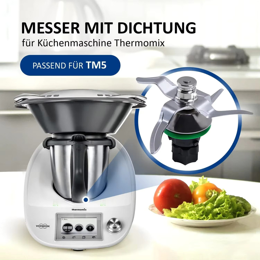 Universal Edelstahl Mixer Klinge für Vorwerk Thermomix TM5 TM6 TM31 in Silber - Bild 5