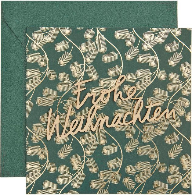 Rico Design Paper Poetry Grußkarte Frohe Weihnachten Grün B: 14 cm, H: 14 cm - Bild 1