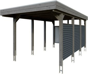 SKANHOLZ Einzelcarport Friesland Set 11 in Schiefergrau mit Rück- und Seitenwand, Breite: 314 cm, Tiefe: 555 cm - Bild 1