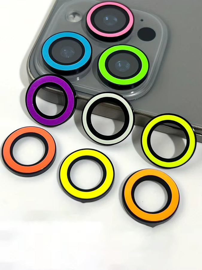 NNBILI 9 Stück leuchtender Kameraobjektivschutz für iPhone 17 Pro Max, 17 Air, 17, 16 Pro Max, 16E, 15, 14, 13, 12, 11 Serie in Multicolor - Bild 7