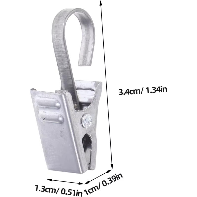 Edelstahl-Vorhangclips mit Haken in Silber für deine Vorhangdekoration - Bild 1