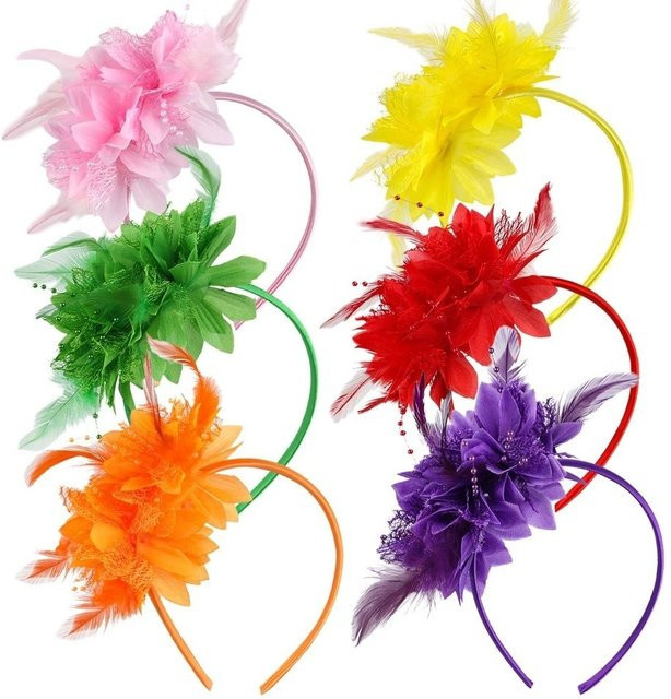 Feder-Stirnband, Blumen, Retro-Stil - Bild 1