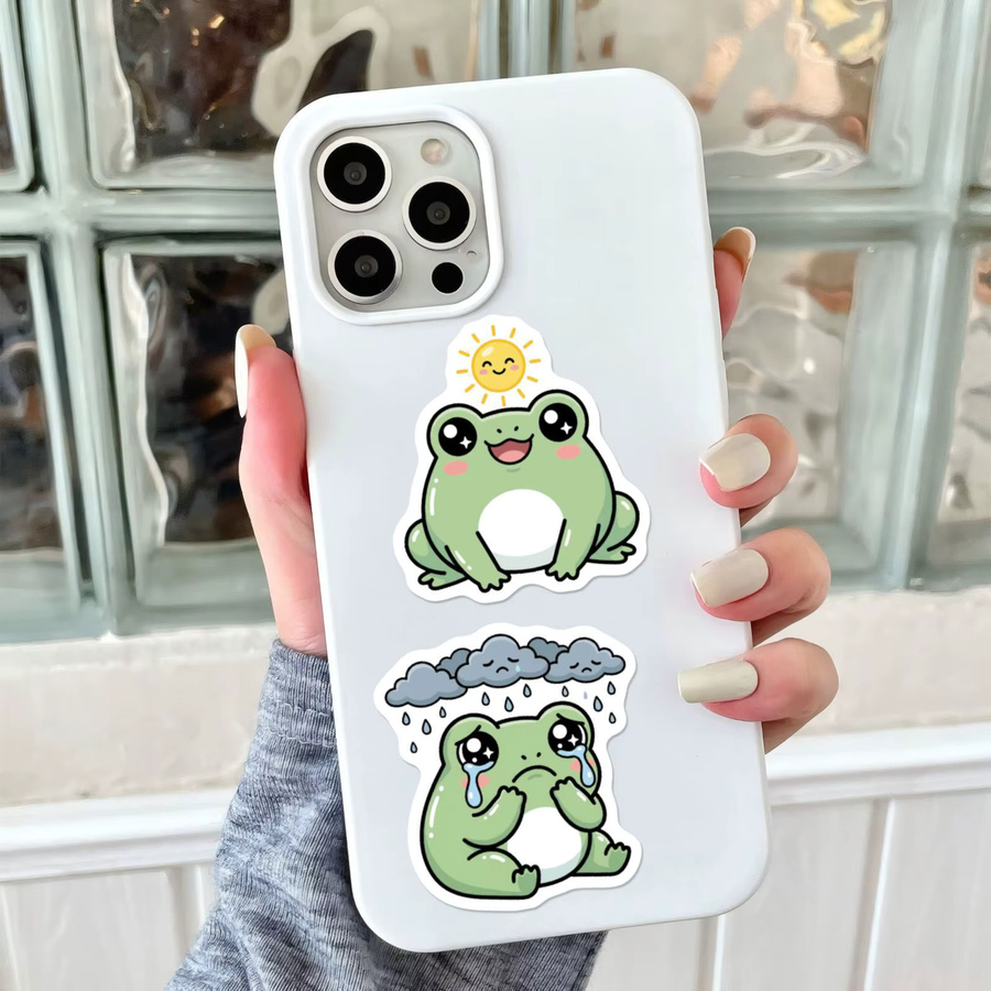 Wasserfeste Cartoon-Frosch-Aufkleber in Multicolour für Notizbücher, Laptops und DIY-Projekte, 56 bis 112 Stück - Bild 3