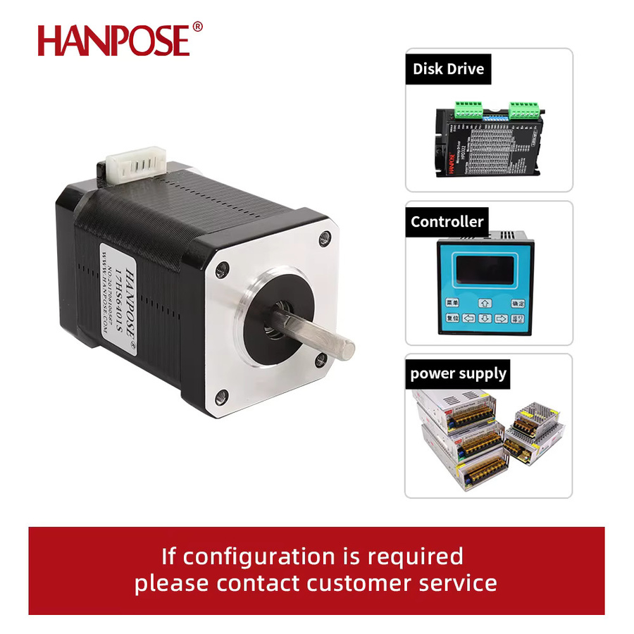 HANPOSE Nema 17 Schrittmotor 17HS6401S für CNC-Drucker, 4-Leiter, 1,7A, 70N.cm, Hochdrehmoment, Schwarz - Bild 4