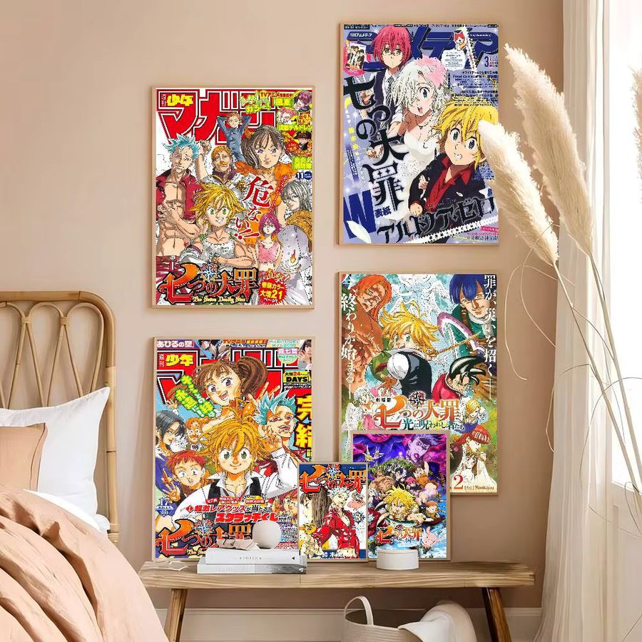 Anime-Poster Die sieben Todsünden als Kawaii-Kunstwerk aus Whitepaper in Multicolor - Bild 3