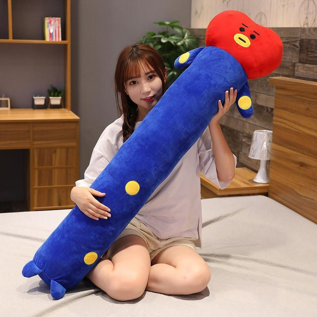 BT21 Kpop Umarmungs-Schlafkissen weiche Kissenpuppe aus Polyester, Blau/Rot, Höhe: 90 cm - Bild 1