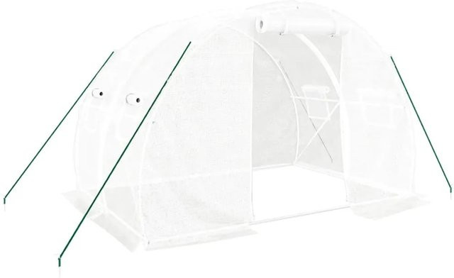 Gewächshaus furnicato mit Stahlrahmen in Weiß, Fläche: 6 m², B/T/H: 3 x 2 x 2 m - Bild 1